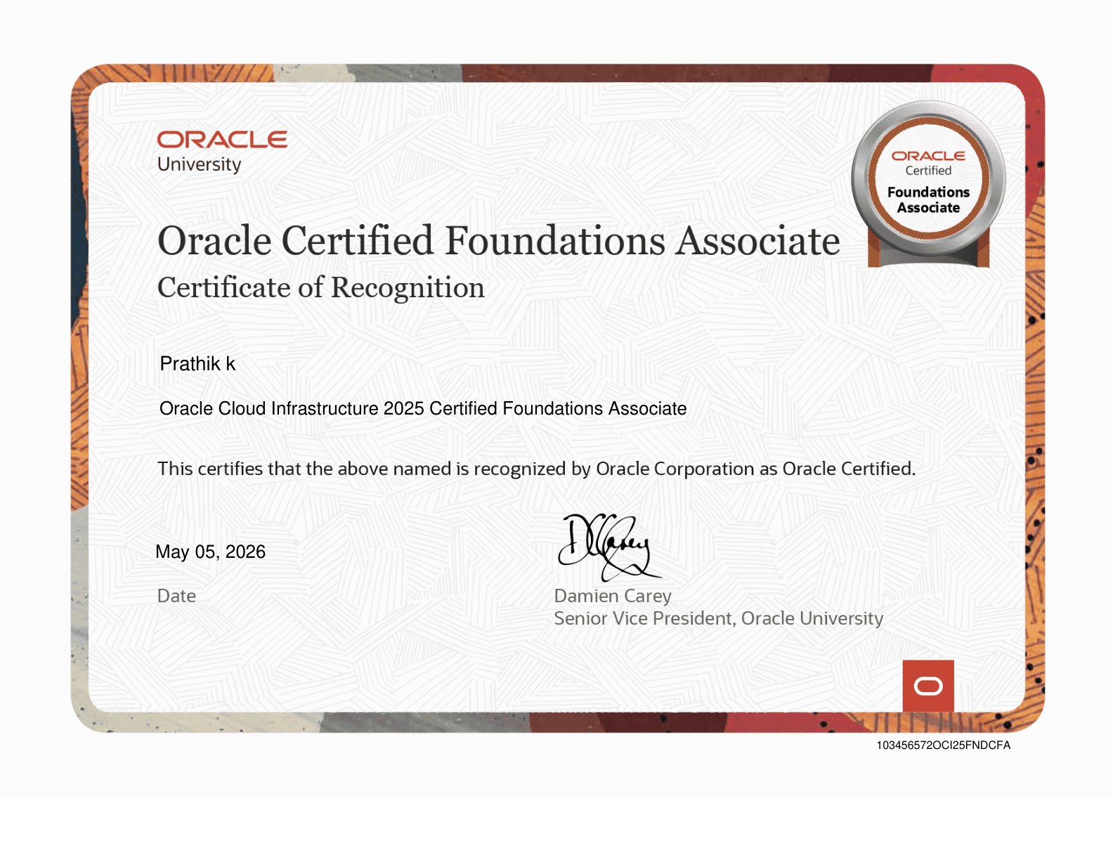 Oracle Cloud Infrastructure 2025 Certified Foundations Associate