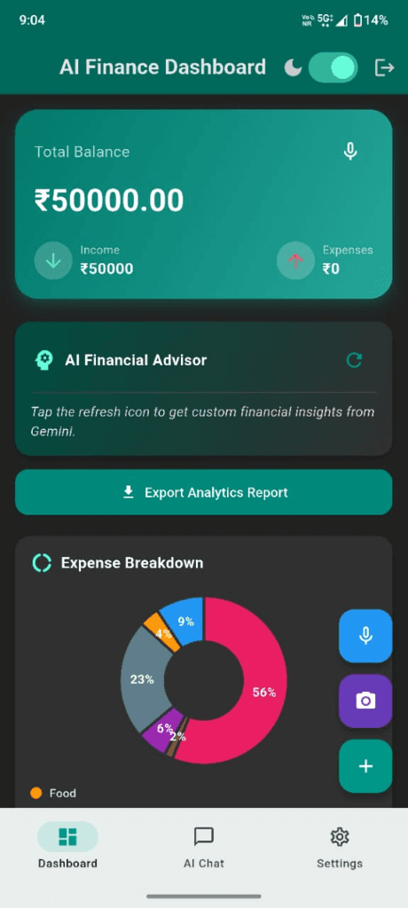 AI Expense Tracker — Smart Finance & Budgeting App screenshot 1