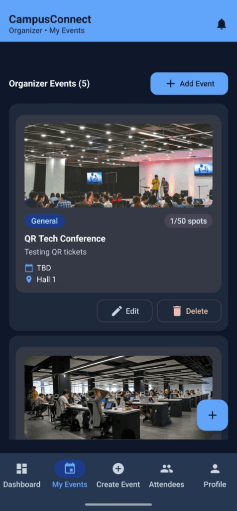 CampusConnect — Campus Event Management Platform screenshot 2