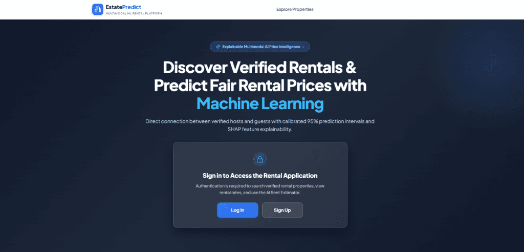 EstatePredict — Rental Price Prediction screenshot 1