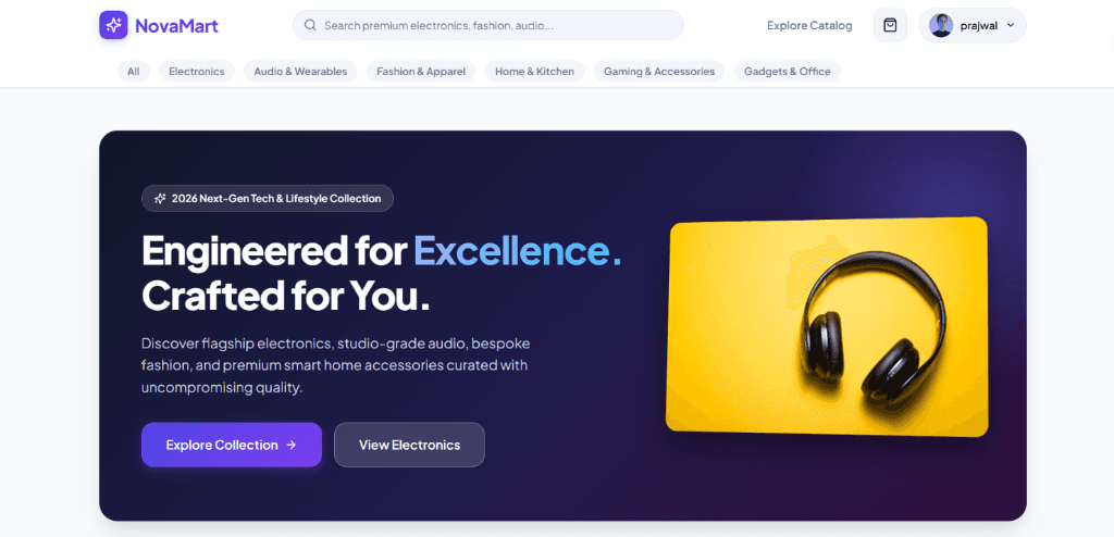 NovaMart — Premium Tech & Lifestyle E-Commerce screenshot 1