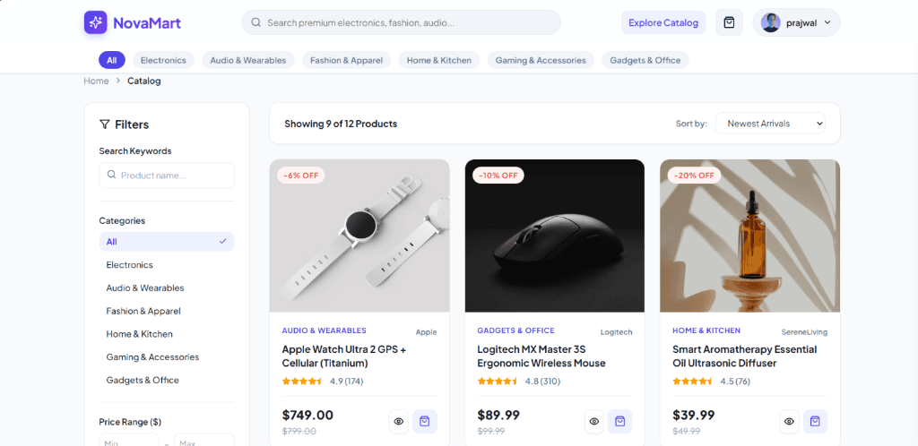 NovaMart — Premium Tech & Lifestyle E-Commerce screenshot 2