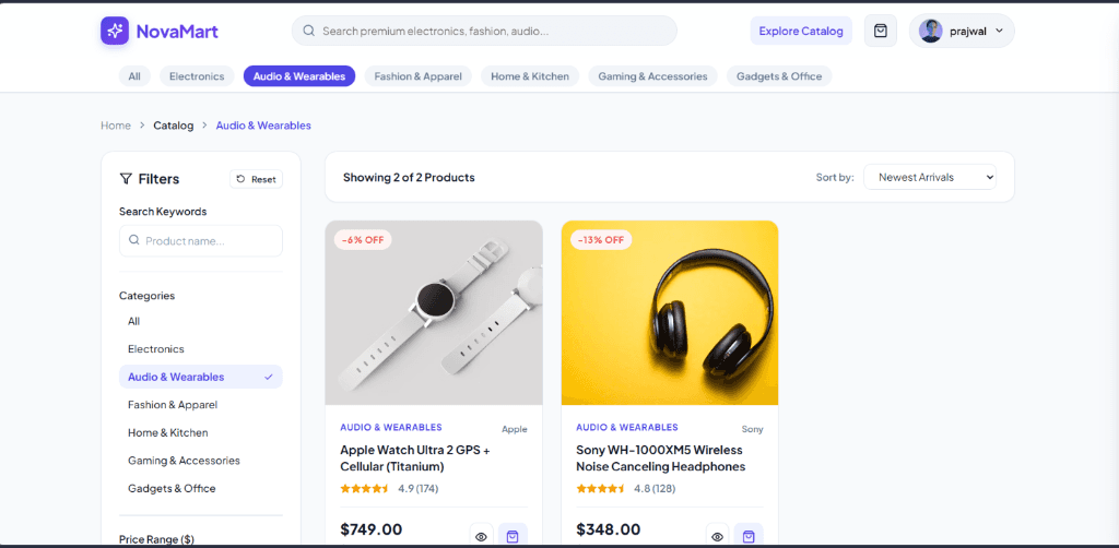 NovaMart — Premium Tech & Lifestyle E-Commerce screenshot 3