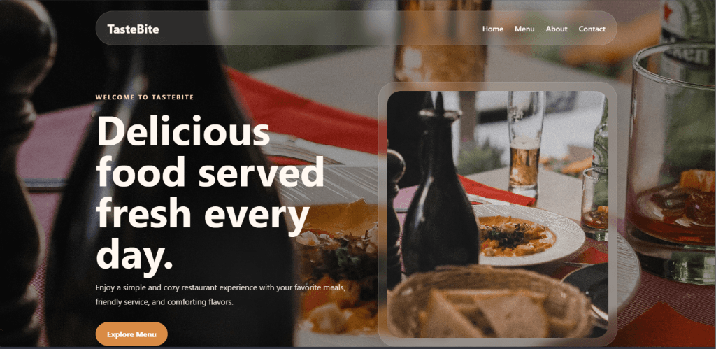 TasteBite — Restaurant & Culinary Showcase Platform screenshot 1